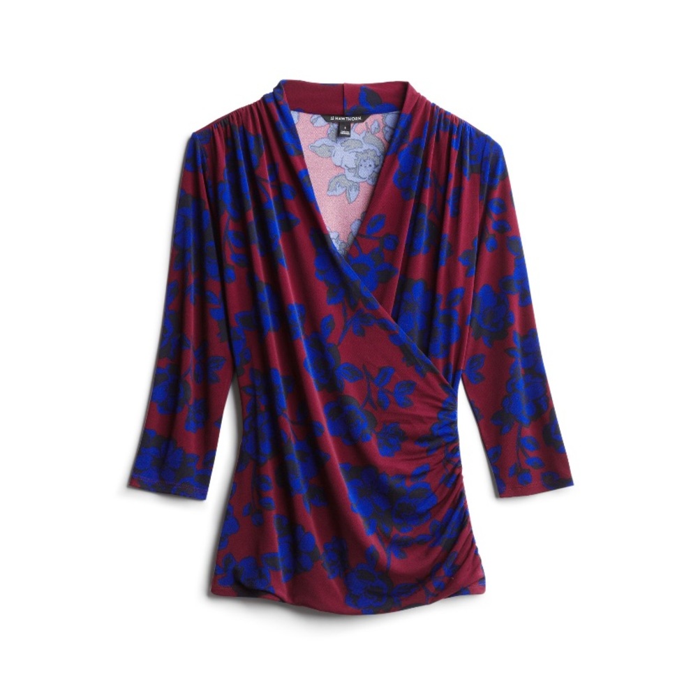 41 Hawthorn Burgundy and Blue knit top